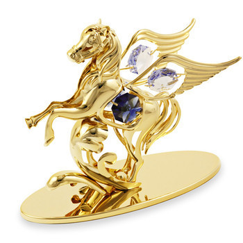 CRYSTOCRAFT水晶飛馬/馬到成功擺件 車飾會議開業商務禮品 送領導 金色U0335-001-GMX【圖片 價格 品牌 報價】-